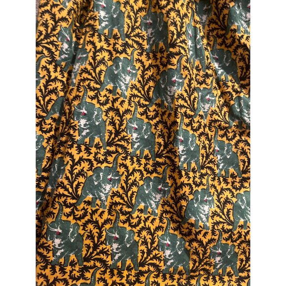 J. Crew Womens Off-Shoulder Top Size 10 Elephant Print Ruffle Collar Button-Down - Picture 4 of 8